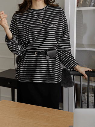 Patch Stripe Fleece Tee