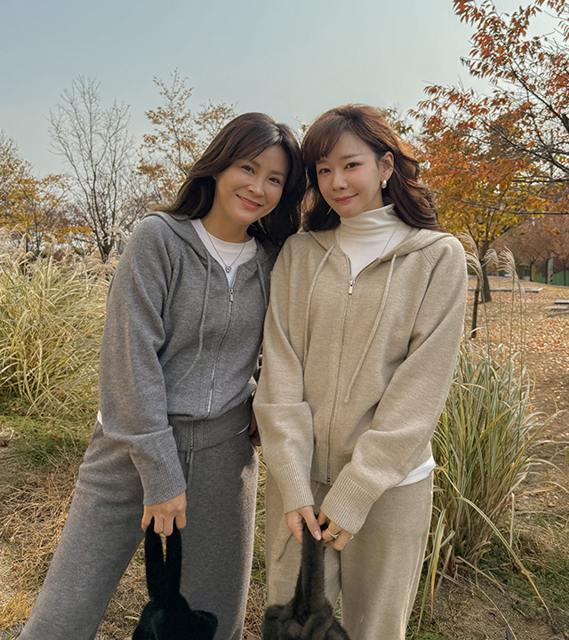 Together Knit Hooded Zip-Up
