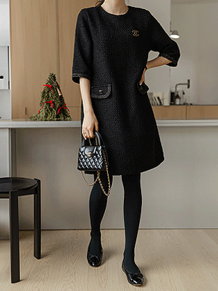 Blanc tweed wool one-piece