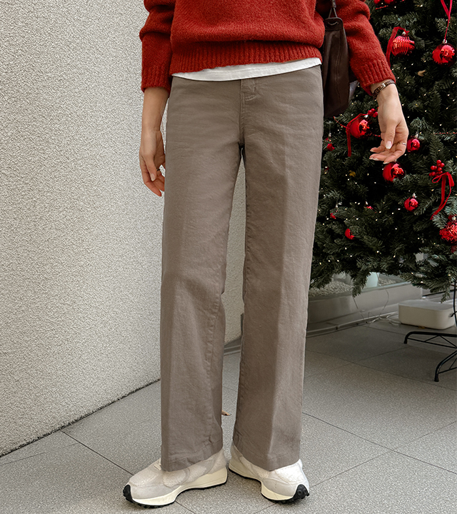 Polk lambswool long wide pants