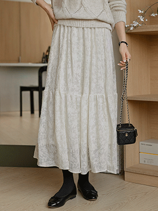 Jane Shirring Long Skirt