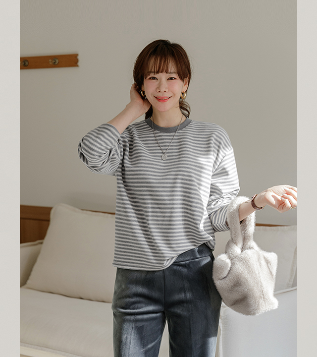 Fancy Fleece Stripe Tee