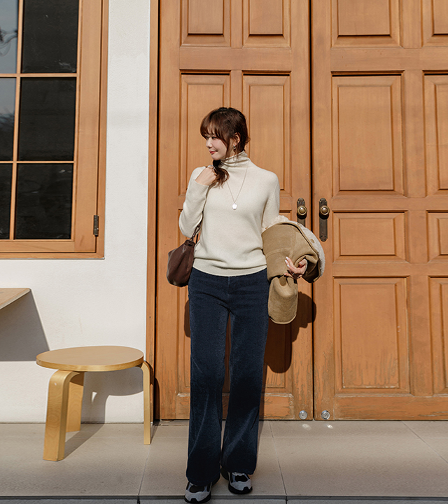Velvet Chenille Wide Bootcut Fleece Denim