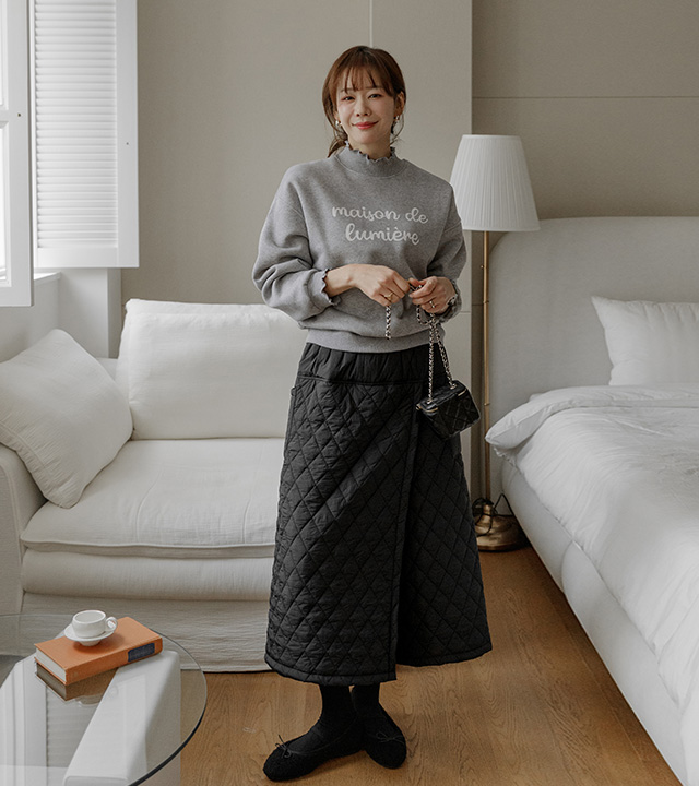 Wave half-neck fleece man-to-man