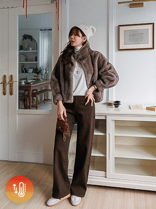 Warming fleece wide pants 