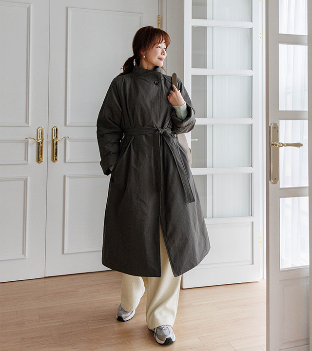 Stand Goose Padded Long Coat