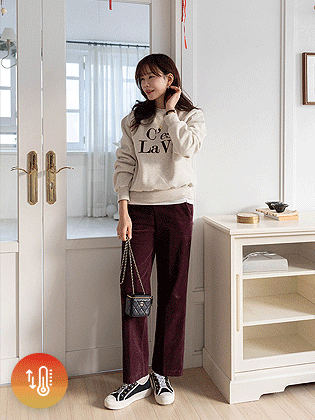 Fog semi-wide corduroy pants