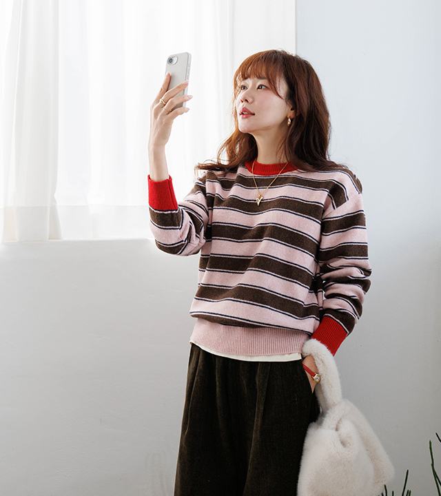 Muffin Stripe Wool Knit