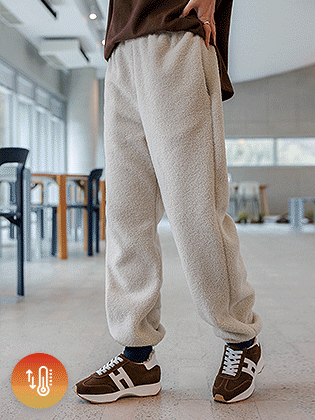 Fluffy bouclé jogger pants