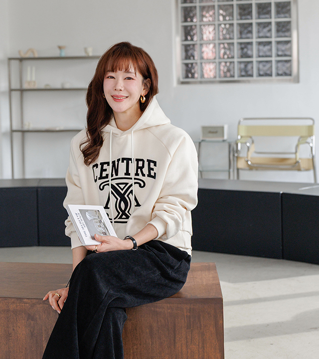 Center Velvet Floppy Fleece Hoodie