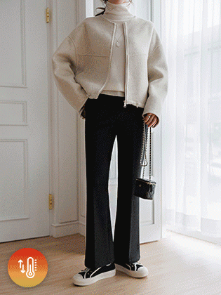 Selenium raised fleece bootcut slacks