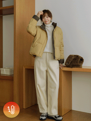 Heating Curve Fit Corduroy Raised Fleece Pants 