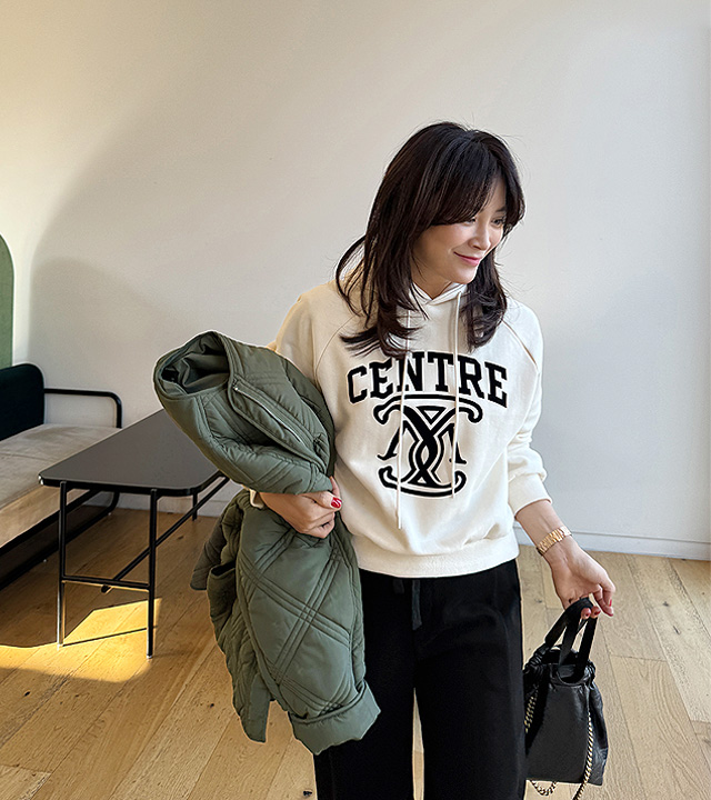 Center Velvet Floppy Fleece Hoodie