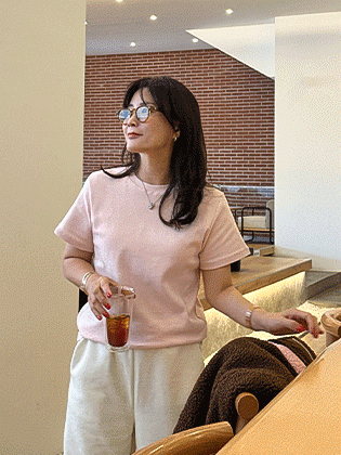 Pomelo peach fleece short-sleeved tee