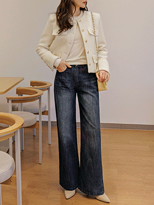 Roy Flap Pocket Wide Denim Pants