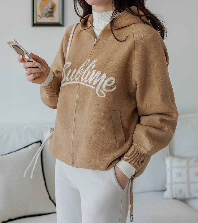 Bake Hood Knit Zip-Up 