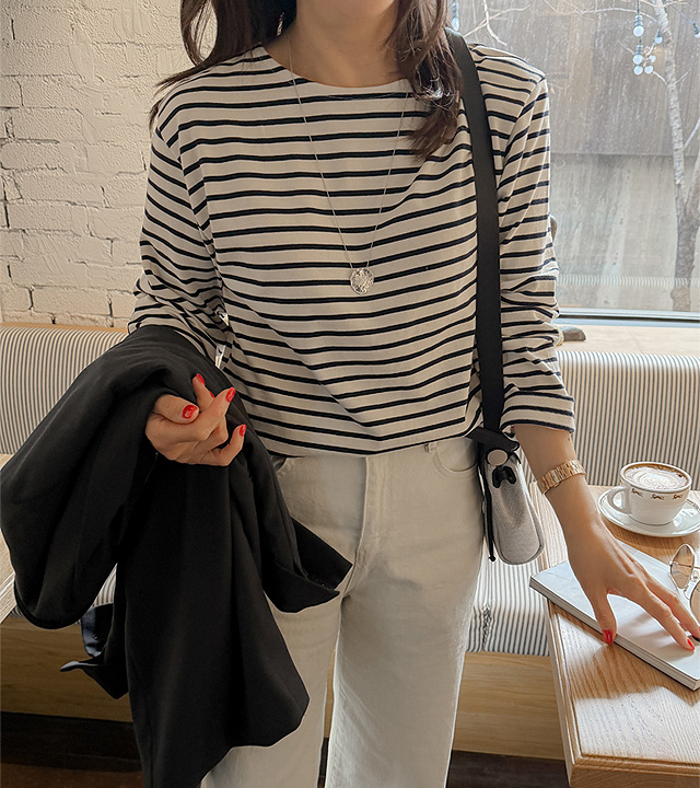 Mingquai Striped Long Sleeve T-Shirt