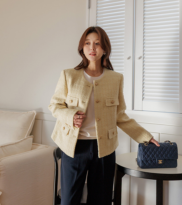 Marigold wool tweed jacket 