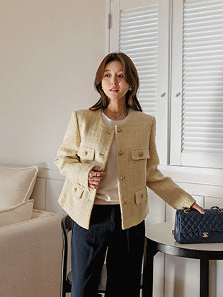 Marigold wool tweed jacket 