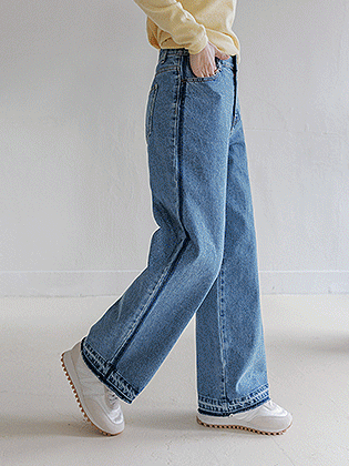 Yours Track Washed Wide Denim 