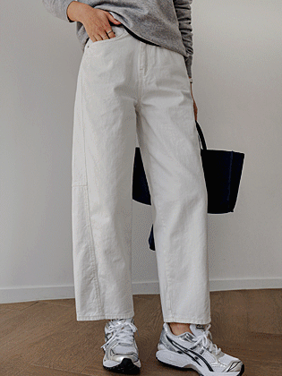 Curved cut exhaust fit cotton pants