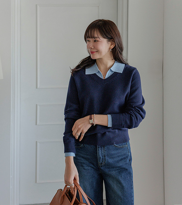 Den Layered Collar Knit 