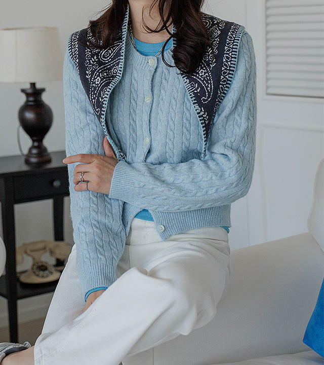 Lucy Cable Wool Cardigan