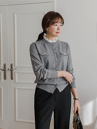 Eve Frill Pearl Button Cardigan 