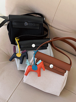 Er leather combination shoulder bag