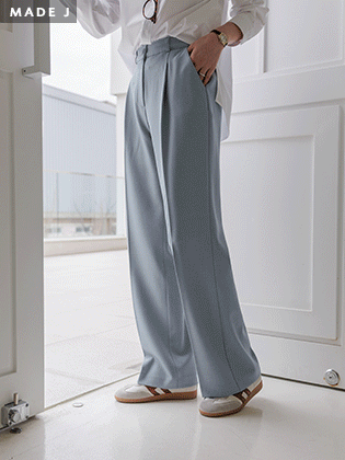 [MADE] Nonno Pintuck Wide Slacks