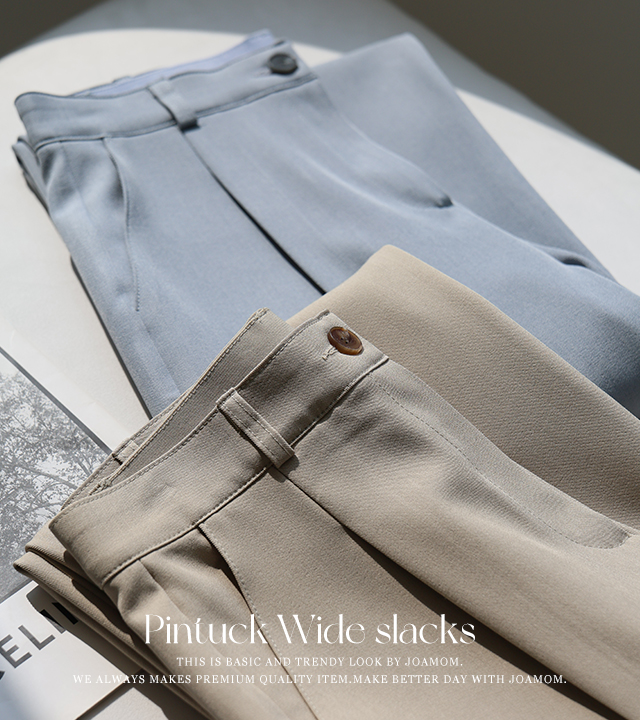 [MADE] Nonno Pintuck Wide Slacks