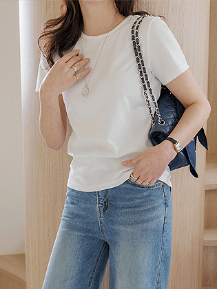 Glossy Silk Short Sleeve T-shirt  
