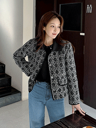 Bert satin collar tweed wool jacket