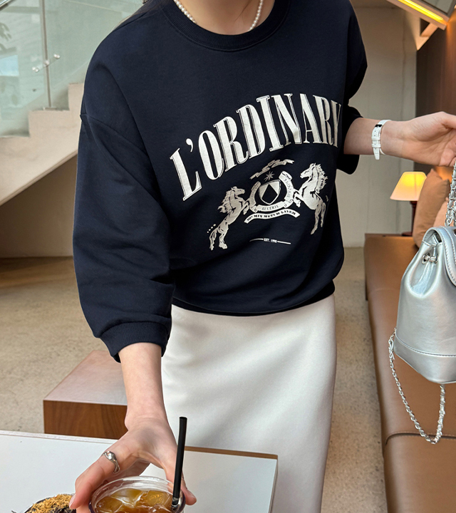 Road Print 3/4 Sleeve Sweatshirt