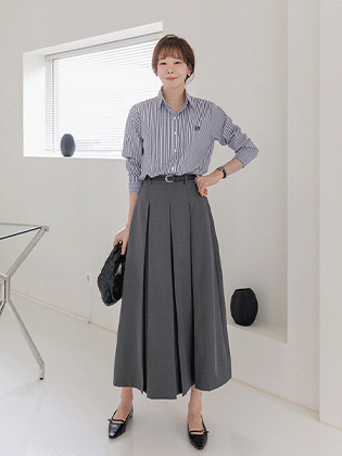 Nouvelle pleated skirt (belt set)