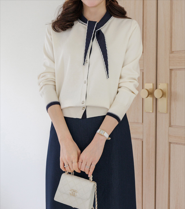 Rael scarf layered cardigan