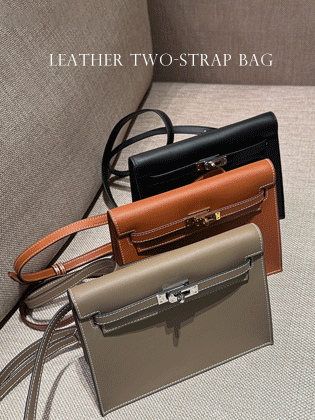 Hermès leather two-strap bag