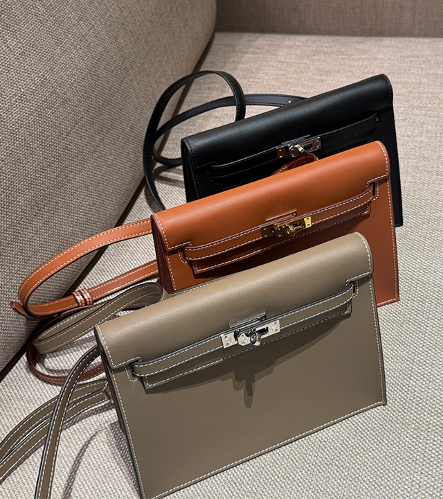 Hermès leather two-strap bag