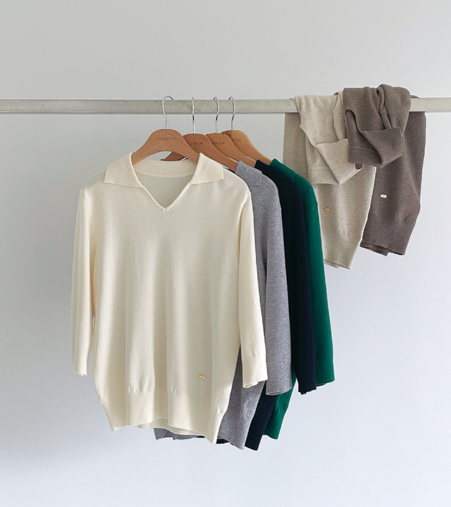 Pendant V-neck collar knit