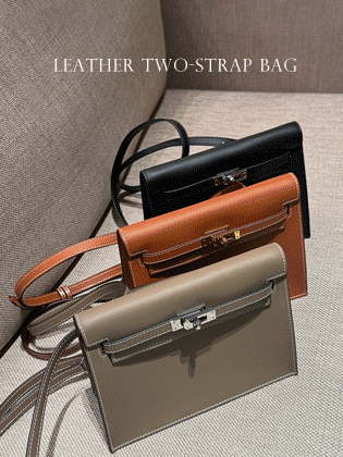 Hermès leather two-strap bag