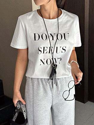 Now Lettering Short Sleeve T-shirt (Lip Case Set)