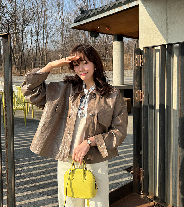 Stunning Glossy Leather Jacket