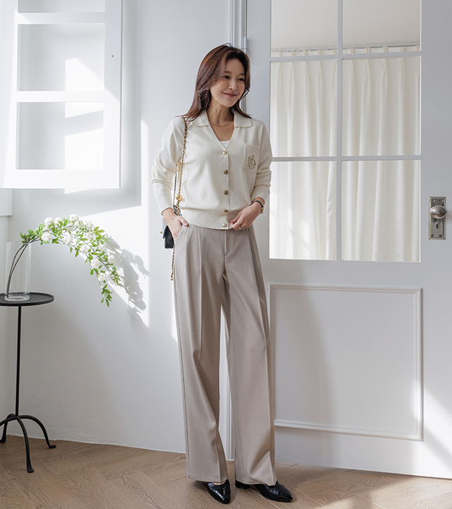 One's Pintuck Wide Slacks