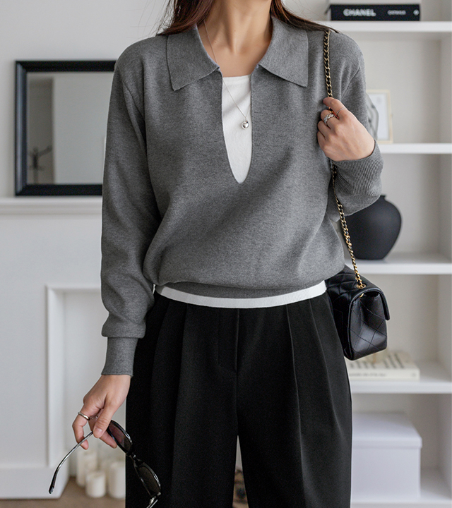 Bermuda Layered Collar Knit