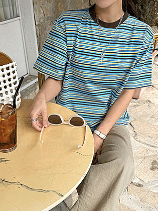 Luna Multi Stripe Short Sleeve Tee