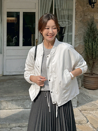 Mono sleeve shirring blouson jumper