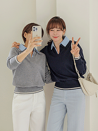 Ciel shirt layered knit