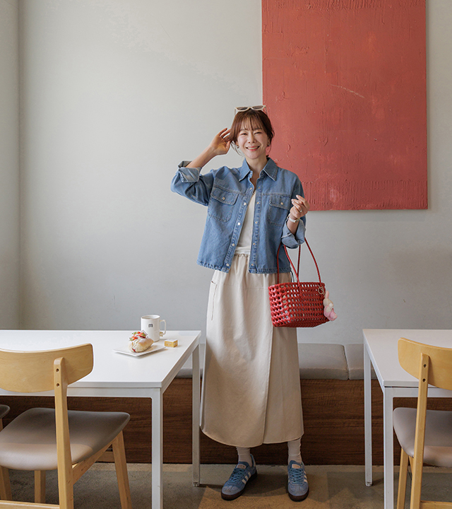 Wendy's drawstring hem denim jacket