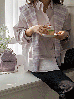 Powder Loose Fit Shirt (Shawl Set)