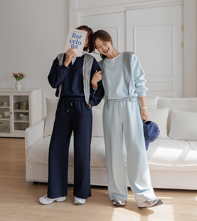 Henry Layered Sweatshirt & Pants Set (Shawl Set)